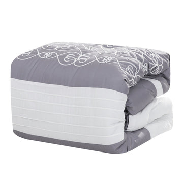 ESCA Levora Queen Size Comforter Set (7-Pieces) - Gray