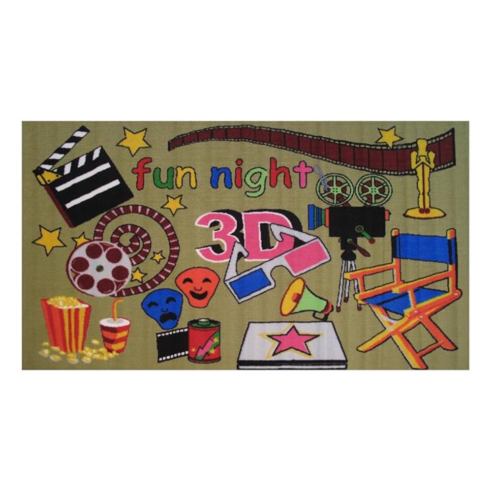 L.A Rugs 3'3" x 4'10" Fun Time Movie Rectangular Area Rug