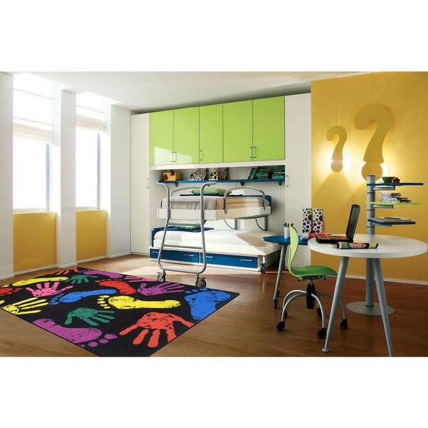 L.A Rugs Fun Time Impressions Rectangular Area Rug - Black