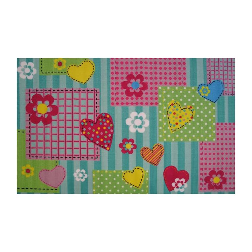 L.A Rugs 3'3" x 4'10" Fun Time Hearts and Flowers Rectangular Rug