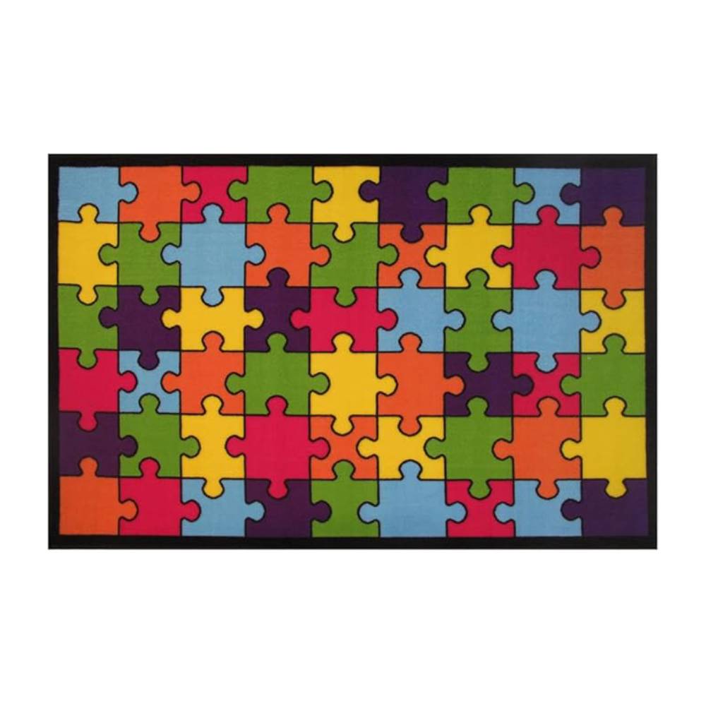 L.A Rugs Fun Time Jigsaw Puzzle Novelty Rectangular Rug