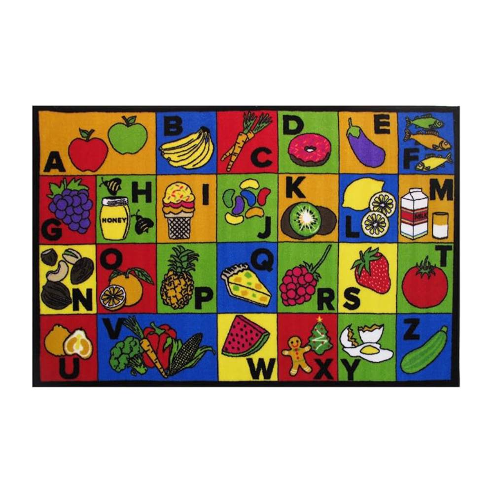 L.A Rugs Fun Time ABC Food Area Rectangular Area Rug