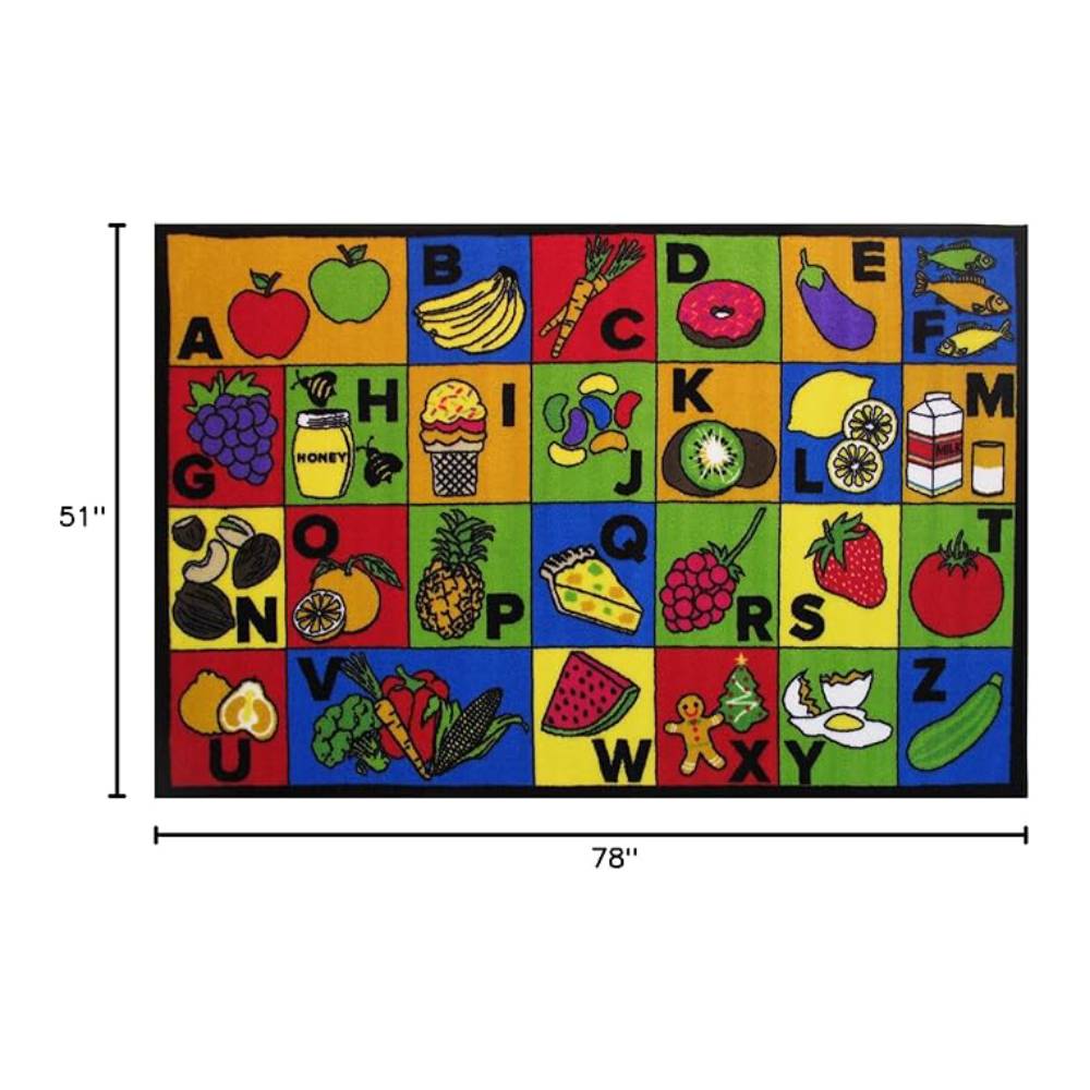 L.A Rugs Fun Time ABC Food Area Rectangular Area Rug