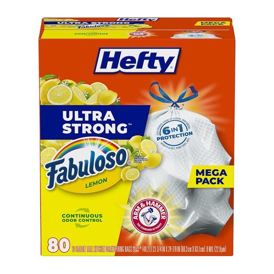 Hefty Fabuloso Ultra Strong Tall Kitchen Trash Bags (80-Count) - White
