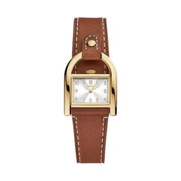 Fossil Harwell  Women's 28mm Brown Strap Watch - White Dial