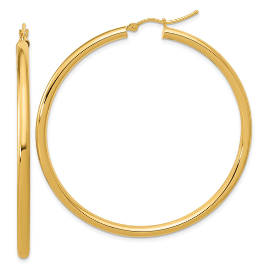 14K Leslie's Women's 3mm Hoop Earrings in 14K Yellow Gold