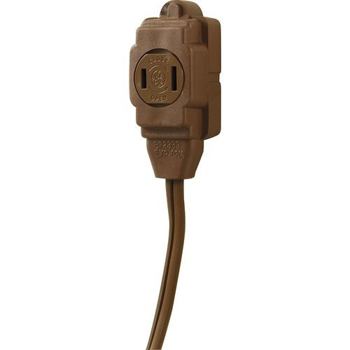 Cable de extensión polarizado para interiores de 2 hilos de calibre 16 de GE, de 9 pies, color marrón