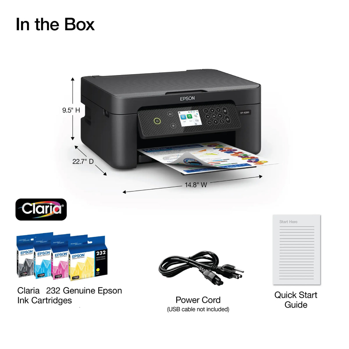 Epson Expression Home XP-4200 Wireless Color Inkjet All-in-One Printer with Scan and Copy - Black