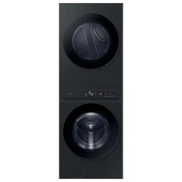 Lavadora Samsung Bespoke WH46DBH500GV de 4,6 pies cúbicos con sistema de dispensación automática Flex y secadora a gas de 7,6 pies cúbicos, color negro cepillado