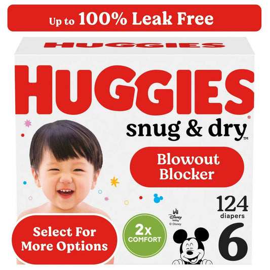 Huggies Size 6 Snug and Dry Baby Diapers (Count 124)