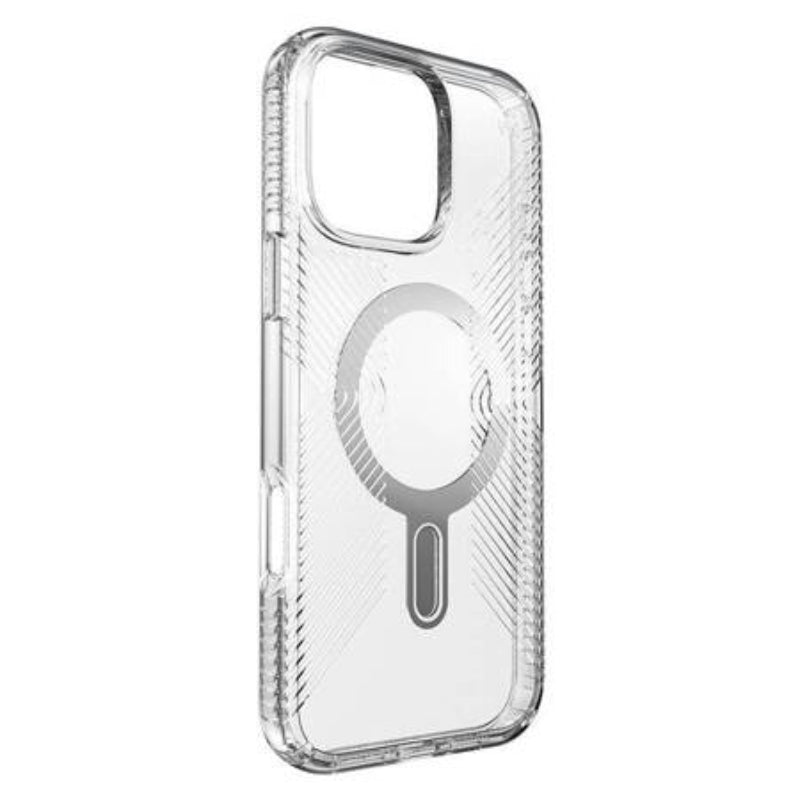 Speck Refresh Presidio Perfect Clear Grip MagSafe Cases with Clicklock for Apple iPhone 16 Pro Max -  Chrome/Silver