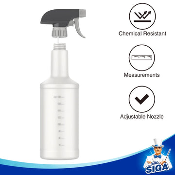 MR.Siga 24 oz Empty Plastic Spray Bottles for Cleaning Solutions (Set of 3)