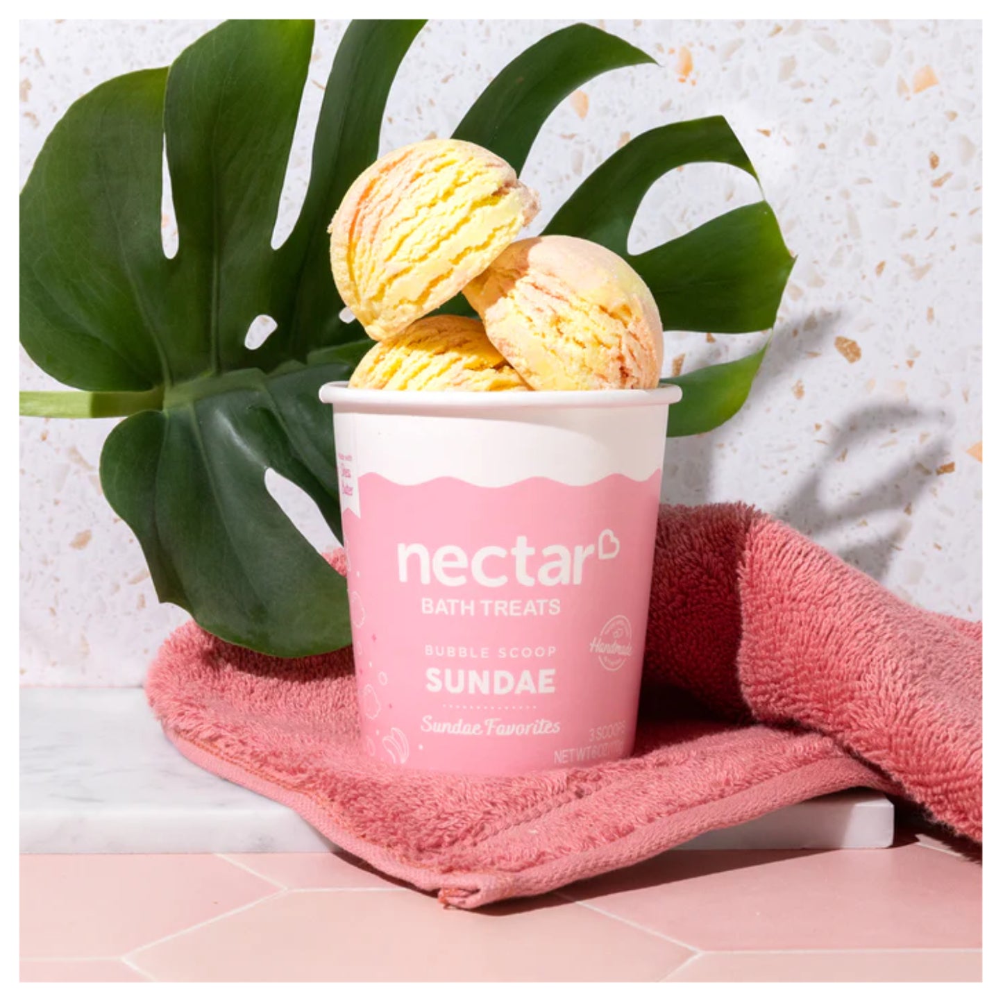 Nectar Bath Treats Peachy Lemon Bubble Bath Scoop Sundae