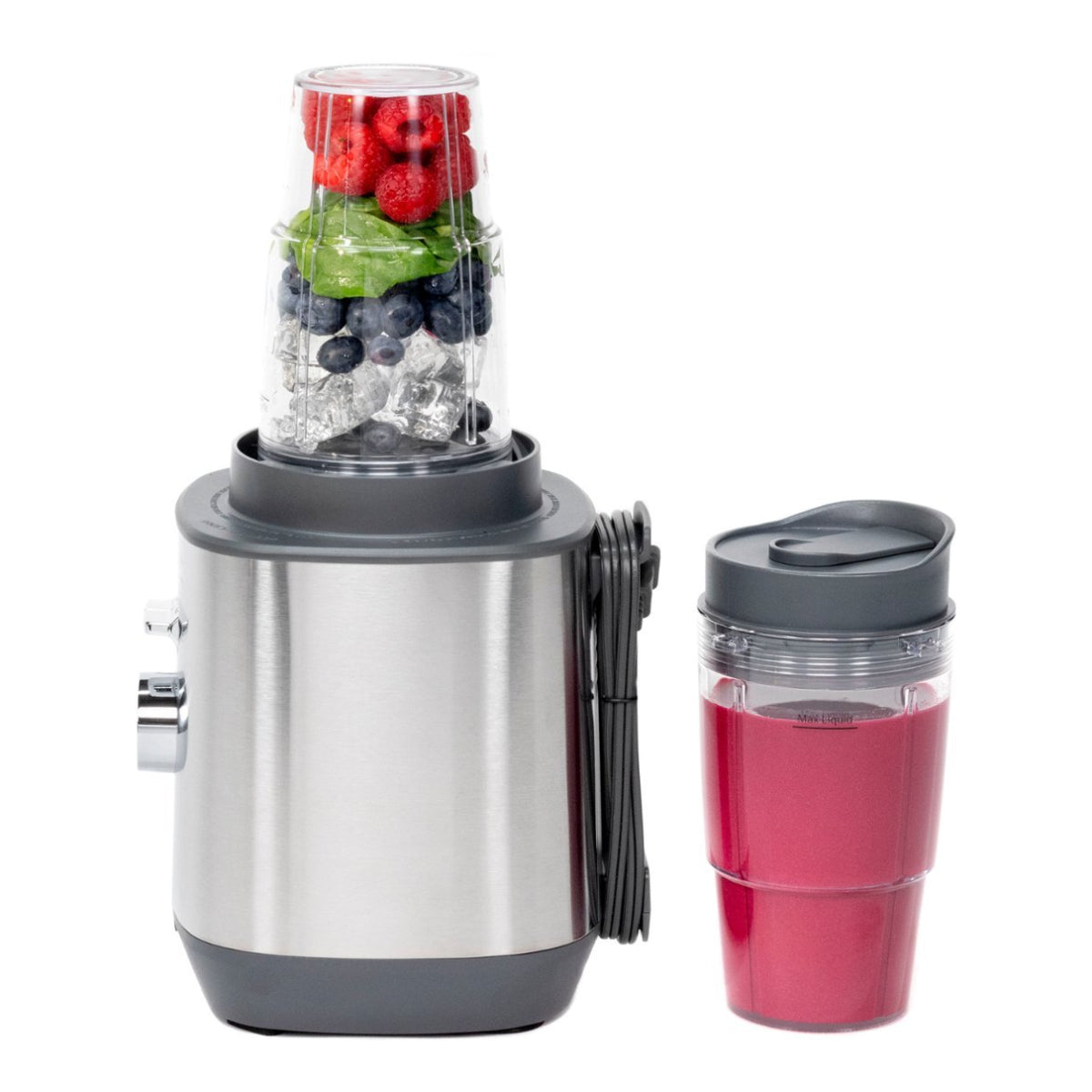 GE G8BCAASSPSS 2 Quart 5-Speed Blender with Personal Blender Cups - Stainless Steel