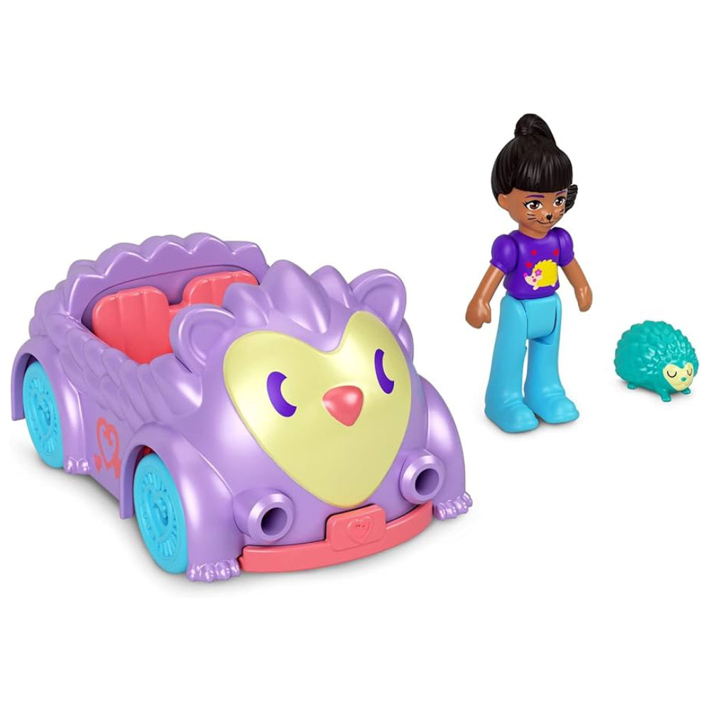 Conjunto de muñeca en miniatura y vehículo de fundición a presión Polly Pocket con minimascota (surtido)