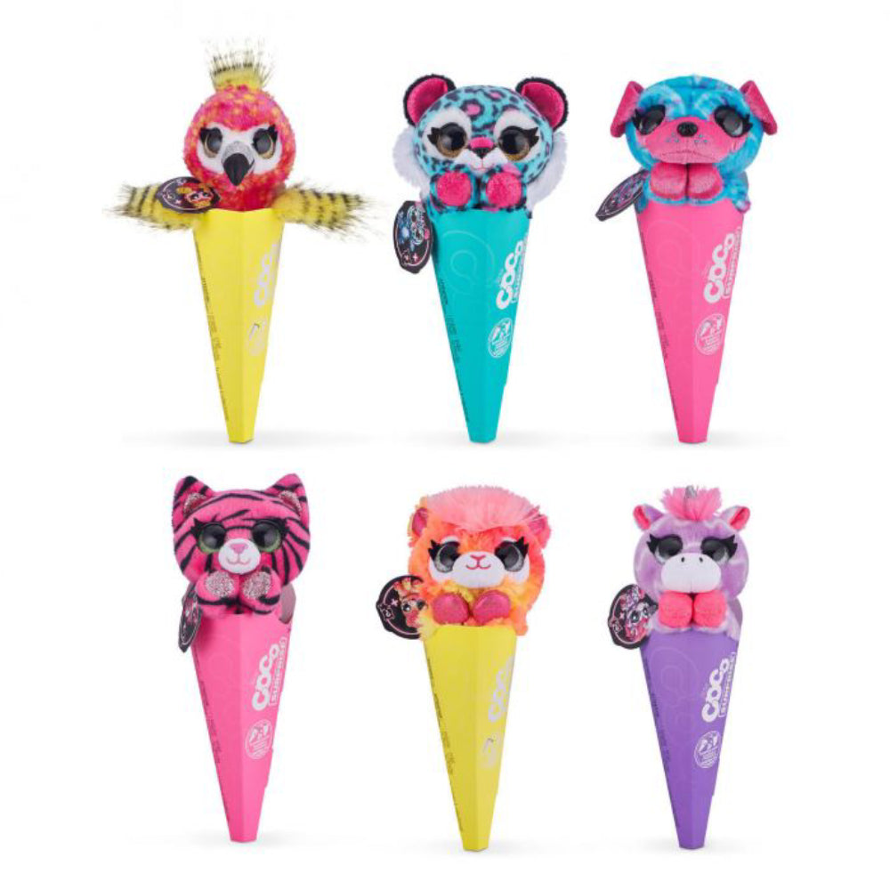 Coco Surprise Neon Plush Toy with Baby Collectible Pencil Topper Surprise in Cone - Assorted Colors