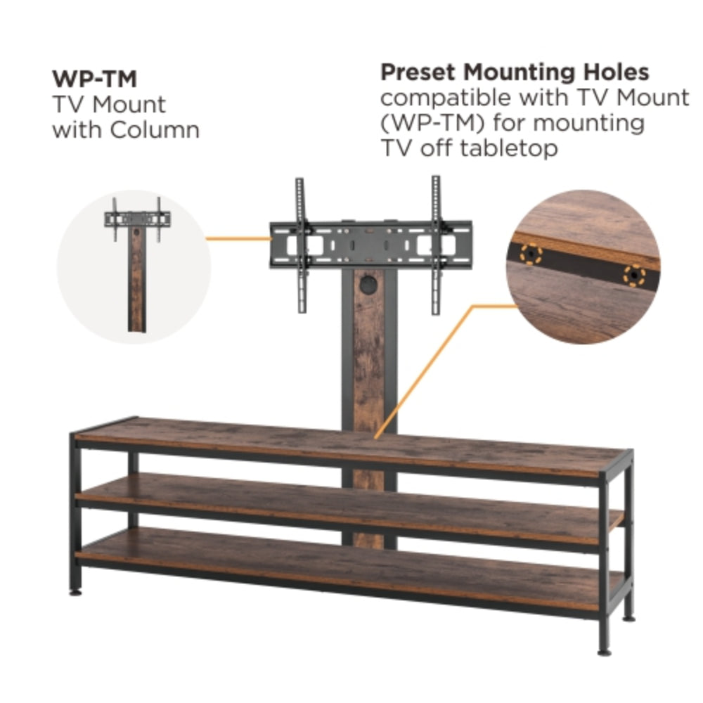 Lumi 3-Tier 37" - 70" TV Stand - Brown