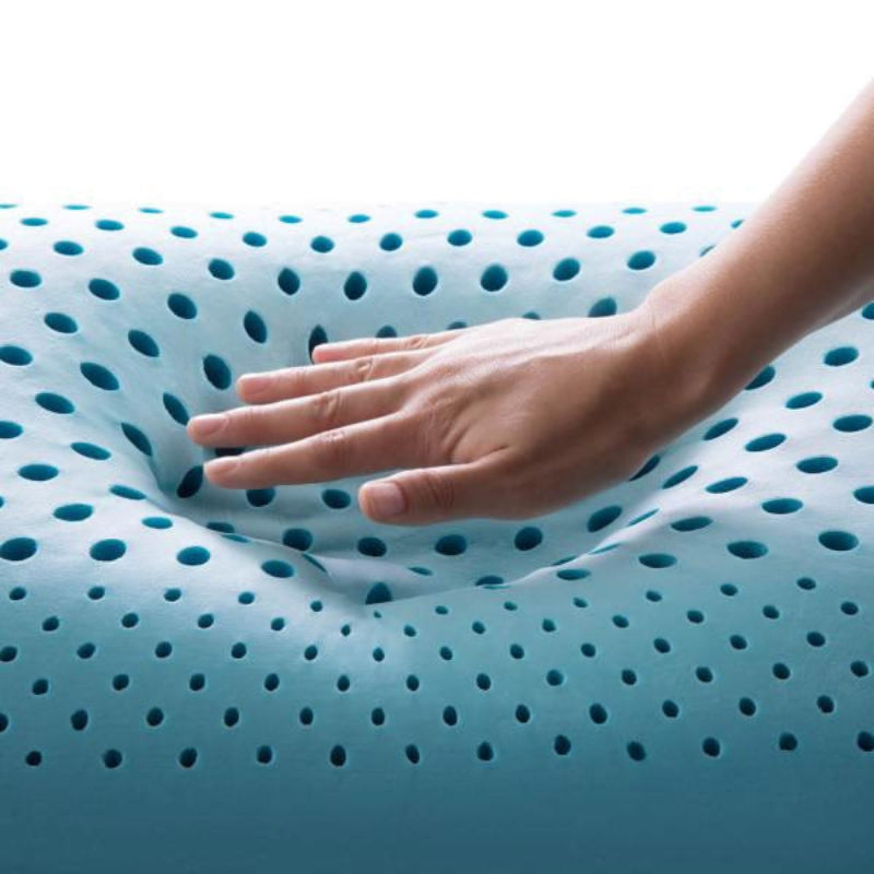 Almohada de espuma viscoelástica tamaño queen con infusión de gel refrescante ActiveDough de Malouf Zoned - Color blanco