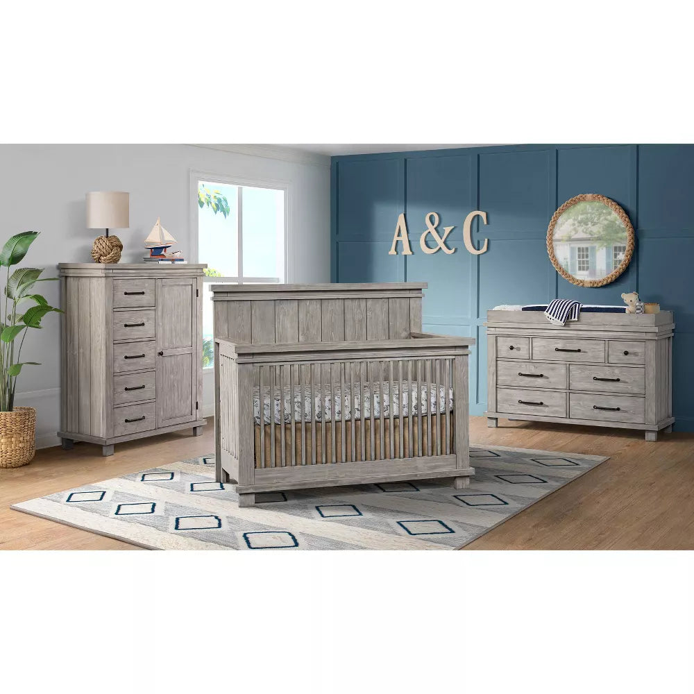 Soho Baby Hampton Stone Wash 4-in-1 Convertible Crib