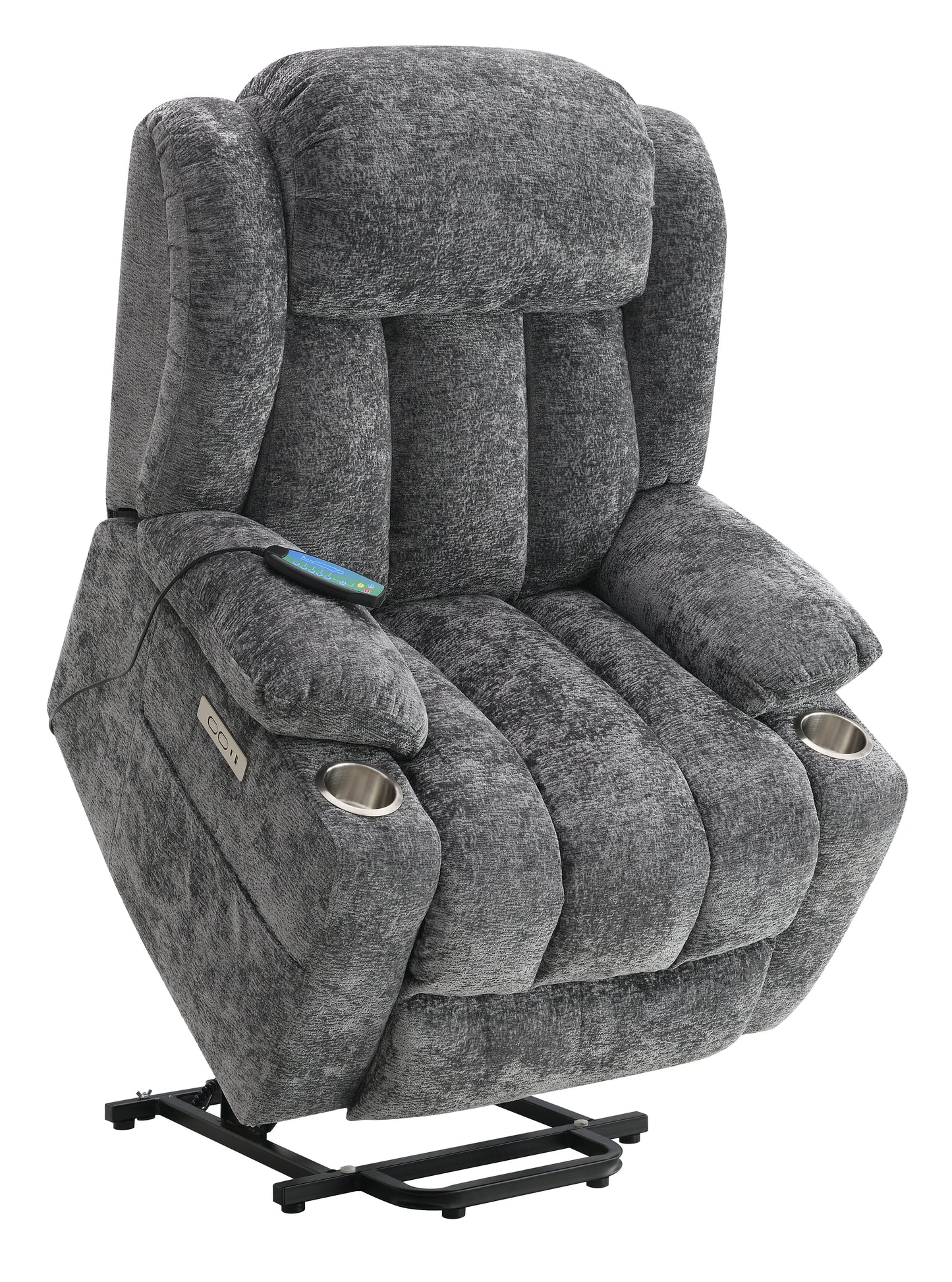 Orion Grey Power Recliner With Lift, Massage And Heating