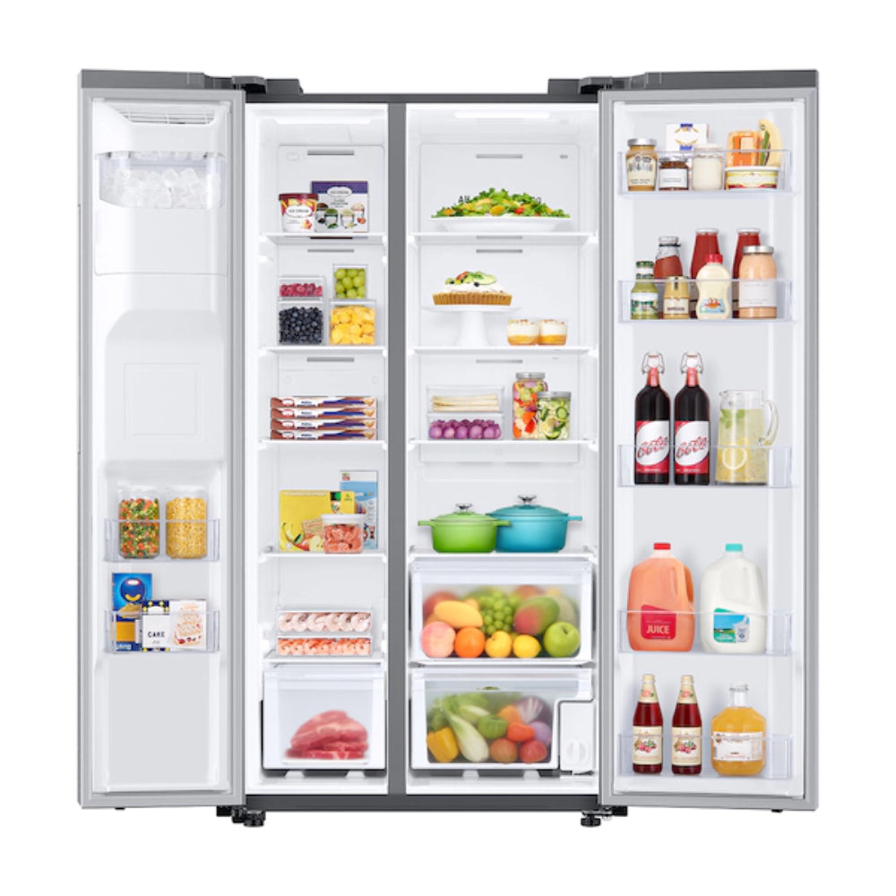 Refrigerador Samsung RS27T5200SR de 27,4 pies cúbicos, de dos puertas, de acero inoxidable resistente 