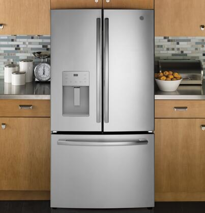 Refrigerador GE GFE26JYMFS de 25,6" con puertas francesas - Acero inoxidable resistente a las huellas dactilares