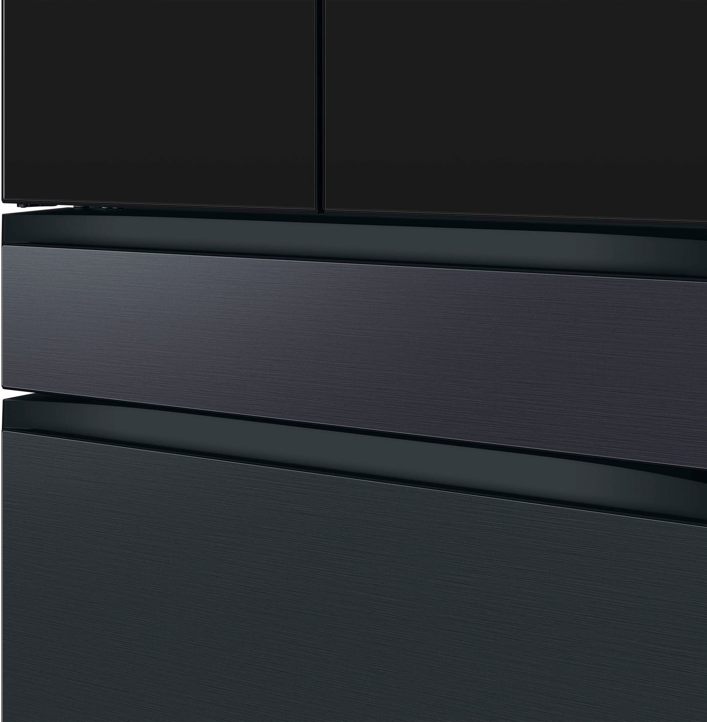 Samsung - Refrigerador inteligente BESPOKE de 29 pies cúbicos, 4 puertas y puertas francesas con Family Hub - Acero negro mate