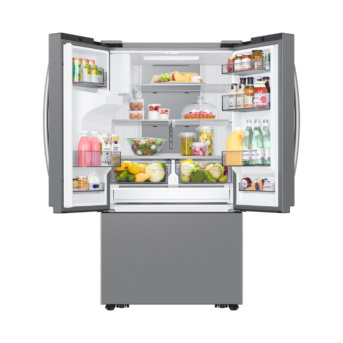 Refrigerador inteligente Samsung RF32CG5900SR de 30 pies cúbicos con puerta francesa y 3 puertas, con Family Hub, acero inoxidable