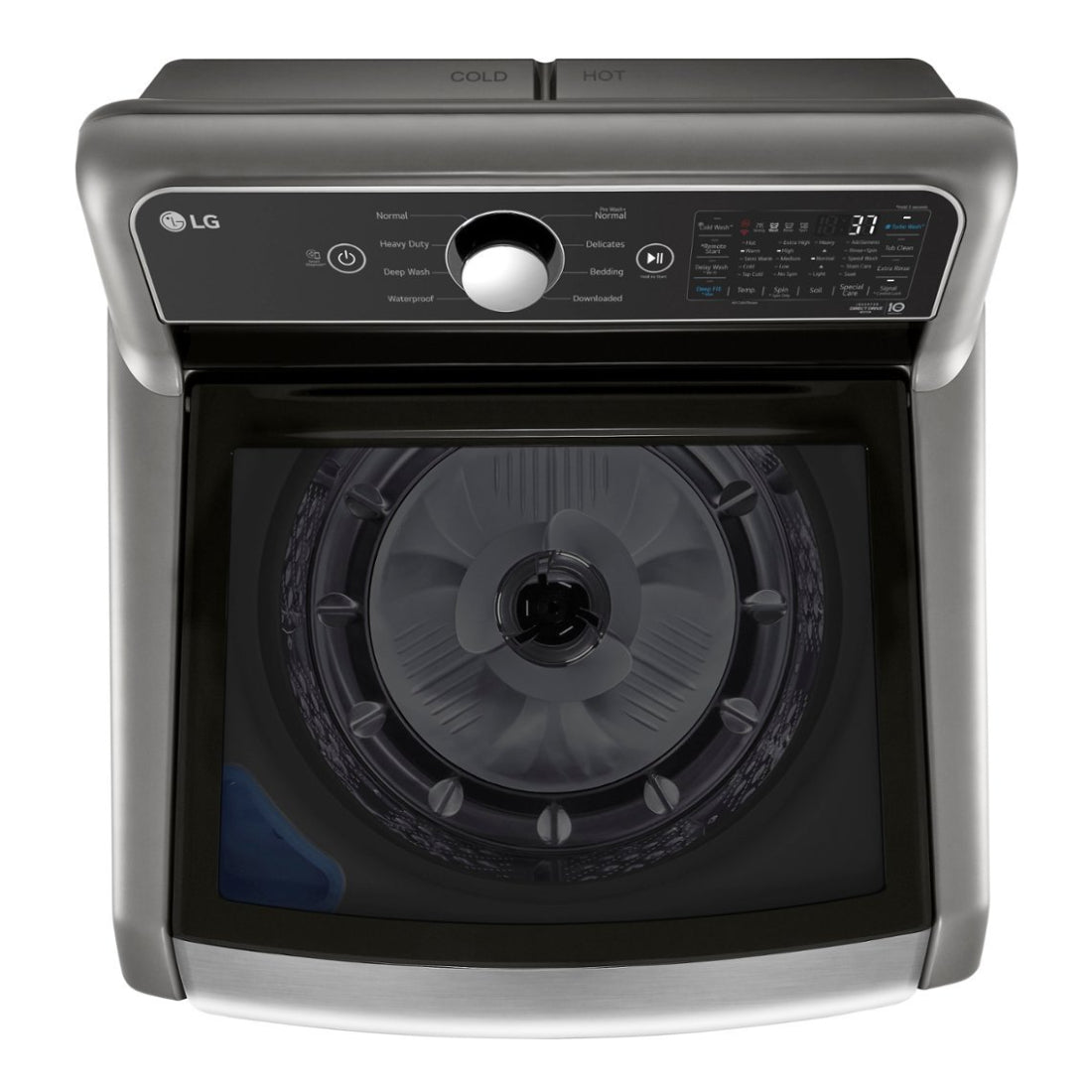 Lavadora de carga superior LG WT7405CV de 5,3 pies cúbicos con Wi-Fi y funciones inteligentes - Acero grafito