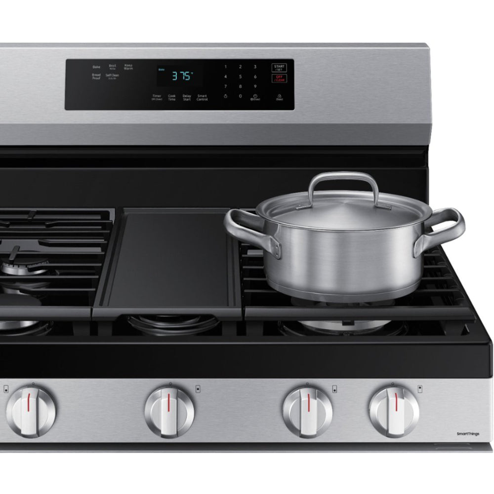 Samsung NX60A6311SS 6.0 cu. ft. Freestanding Gas Range with 18K BTU Dual Power Burner & Self Clean - Stainless Steel