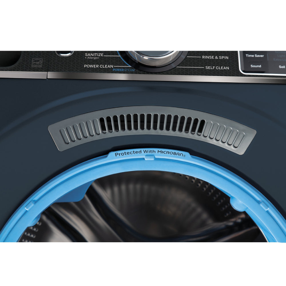 GE GFW655SPVDS Lavadora a vapor de carga frontal inteligente de 5 pies cúbicos con dispensador inteligente de grafito de carbono