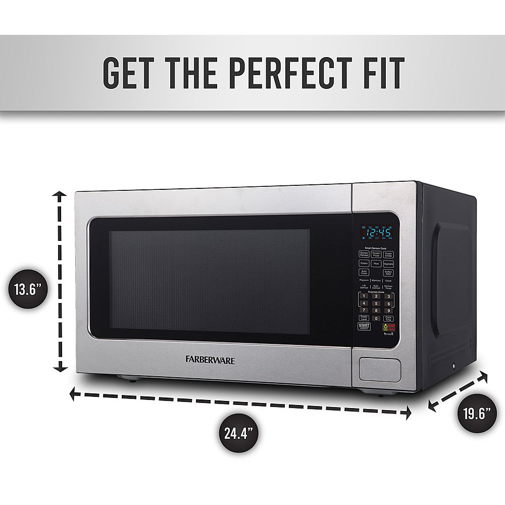 Farberware 2.2 cu. ft. 1200W Countertop Microwave with Sensor Cooking - Stainless Steel