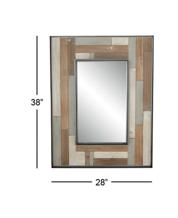 Rustic 38 X 28 Inch Rectangular Framed Wall Mirror
