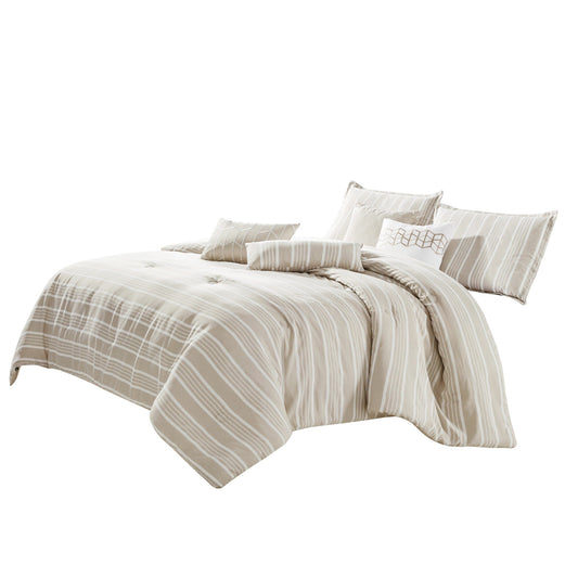 ESCA Judo Queen Size Comforter Set (7-Pieces) - Taupe