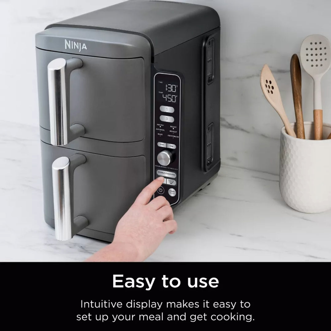 Ninja DoubleStack XL 10qt, 6-in-1, 2-Basket Air Fryer, Space Saving Design SL401