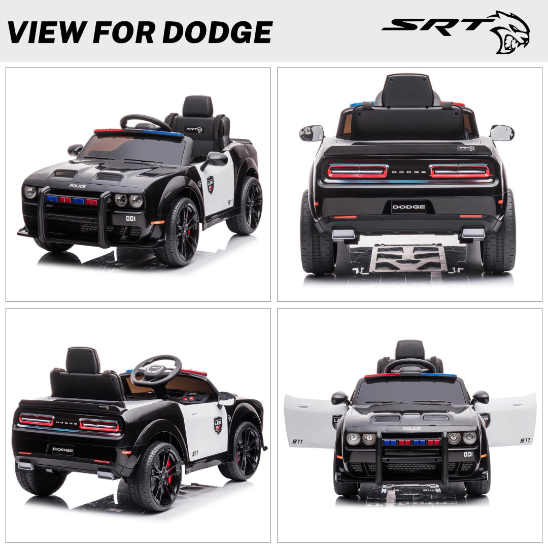 Dodge Challenger, 12V Electric Ride on Police Car with Remote