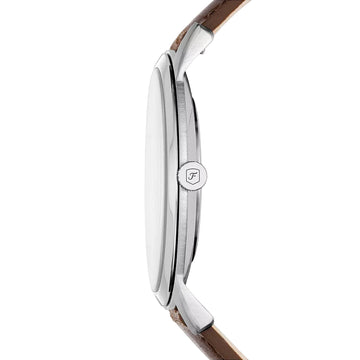Fossil The Minimalist 3H Men's 44mm Brown Strap Watch - Beige Dial