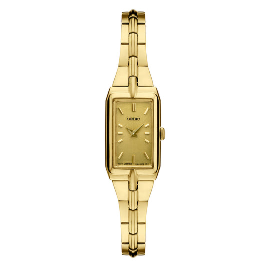Seiko Essentials Women's 15.5mm Gold-Tone Bracelet Watch - Champagne Dial