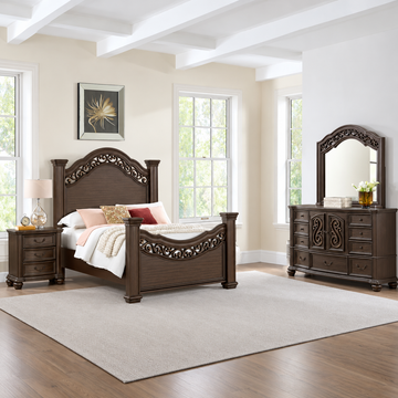 Florence Mahogany Queen 4 Piece Set