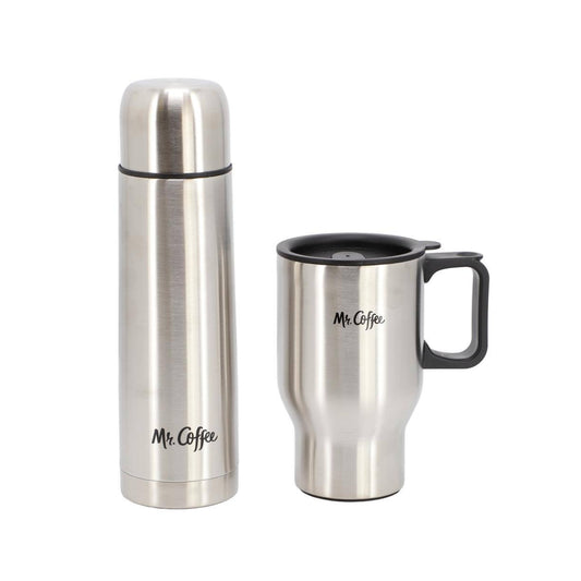 Mr.Coffee Javelin Thermal Bottle and Travel Mug Set (2 - Pieces) - Silver