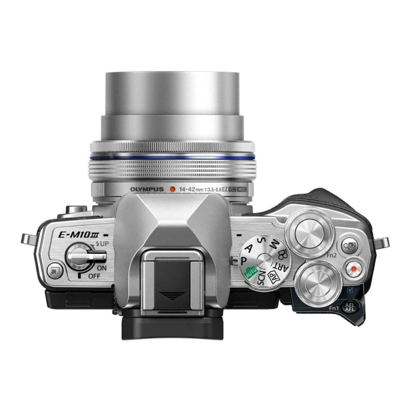 Olympus OM-D E-M10 Mark III Mirrorless 16.1 Megapixel Digital Camera with 14-42mm Lens - Silver - Curacao