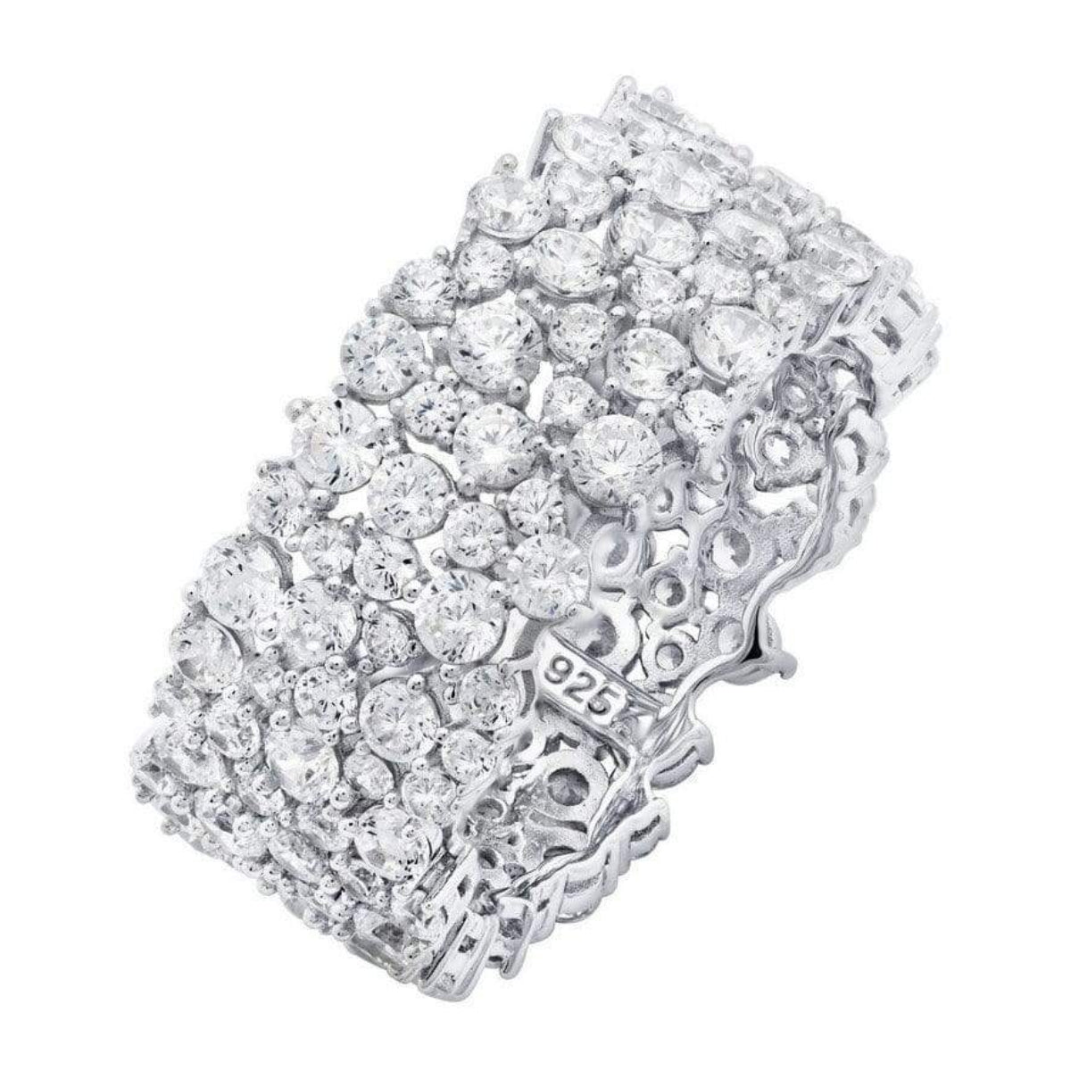 CRISLU Cluster Large Eternity Pure Platinum Ring