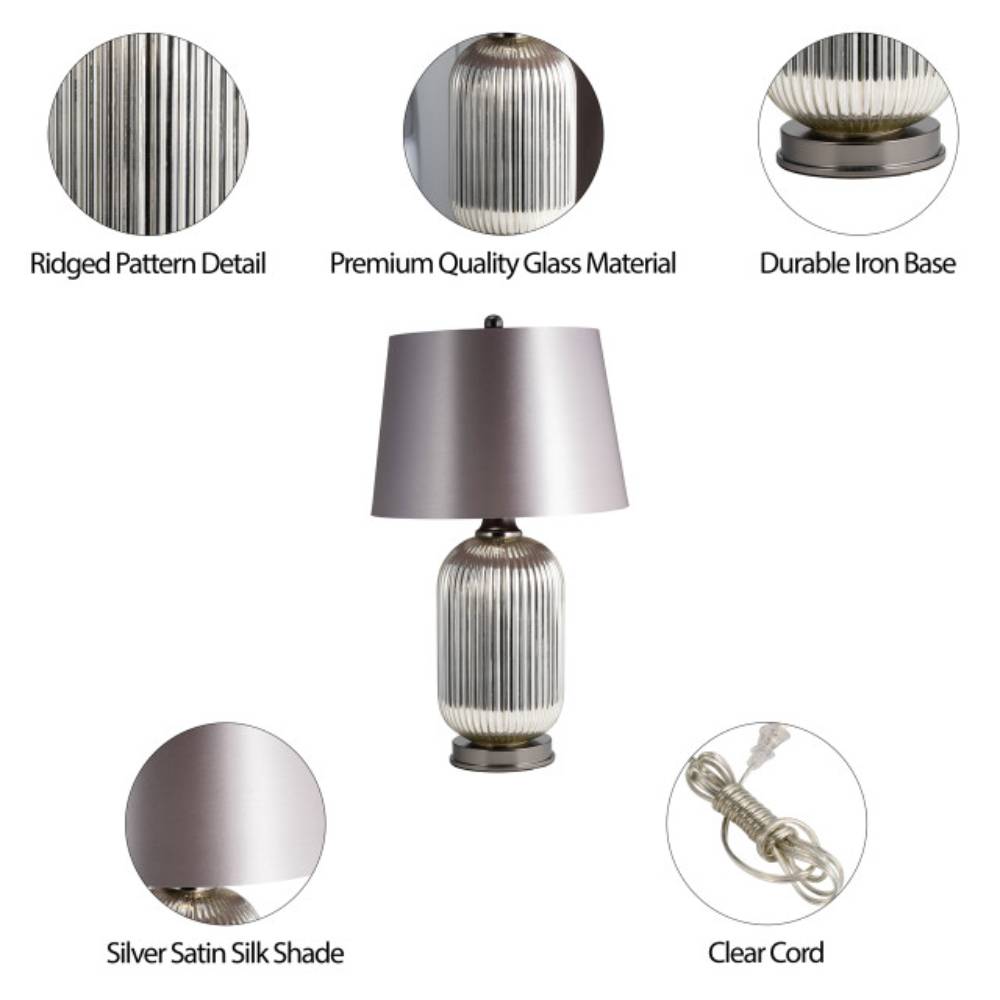 Sagebrook Ridged 27" Table Lamp - Silver