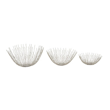 UMA Enterprises Contemporary Stainless Steel Decorative Bowl (Set of 3) - Silver