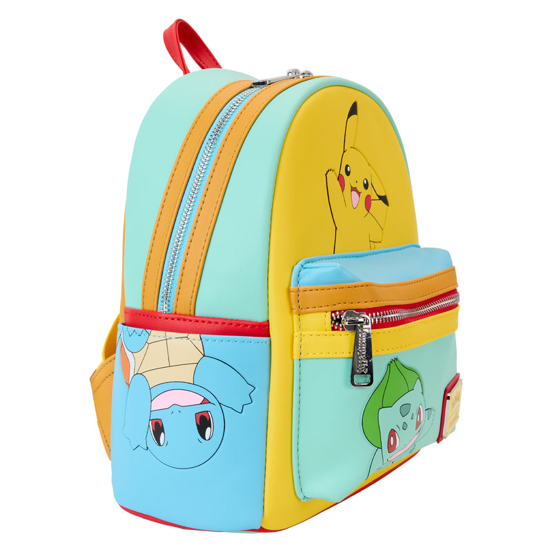 Loungefly Pokémon Color Block Starters Mini Backpack - Multicolor