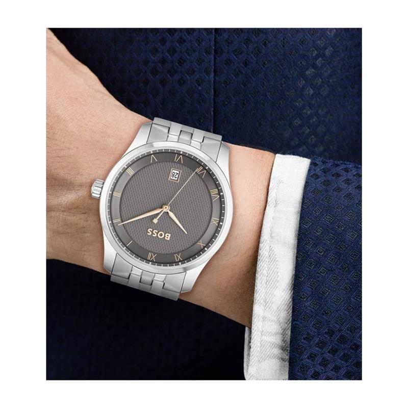 Hugo Boss Principle Men's 41mm Silver Bracelet Watch - Gray