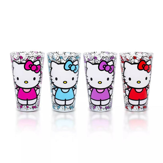 Sanrio Hello Kitty Colorful Outfits Pint Glasses (Set of 4)