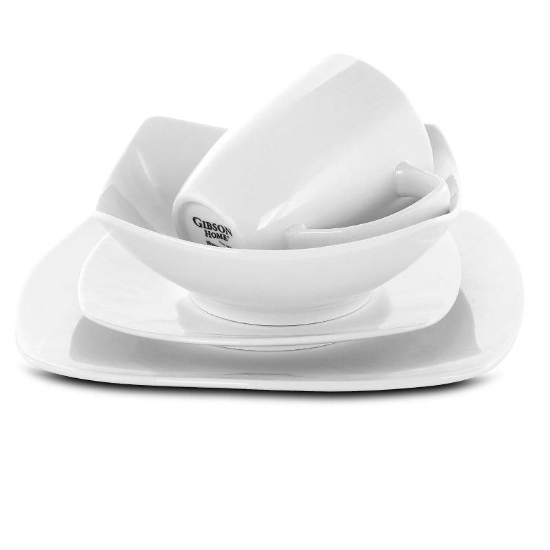 Gibson Zen Buffetware Dinnerware Set (16-Piece) - White