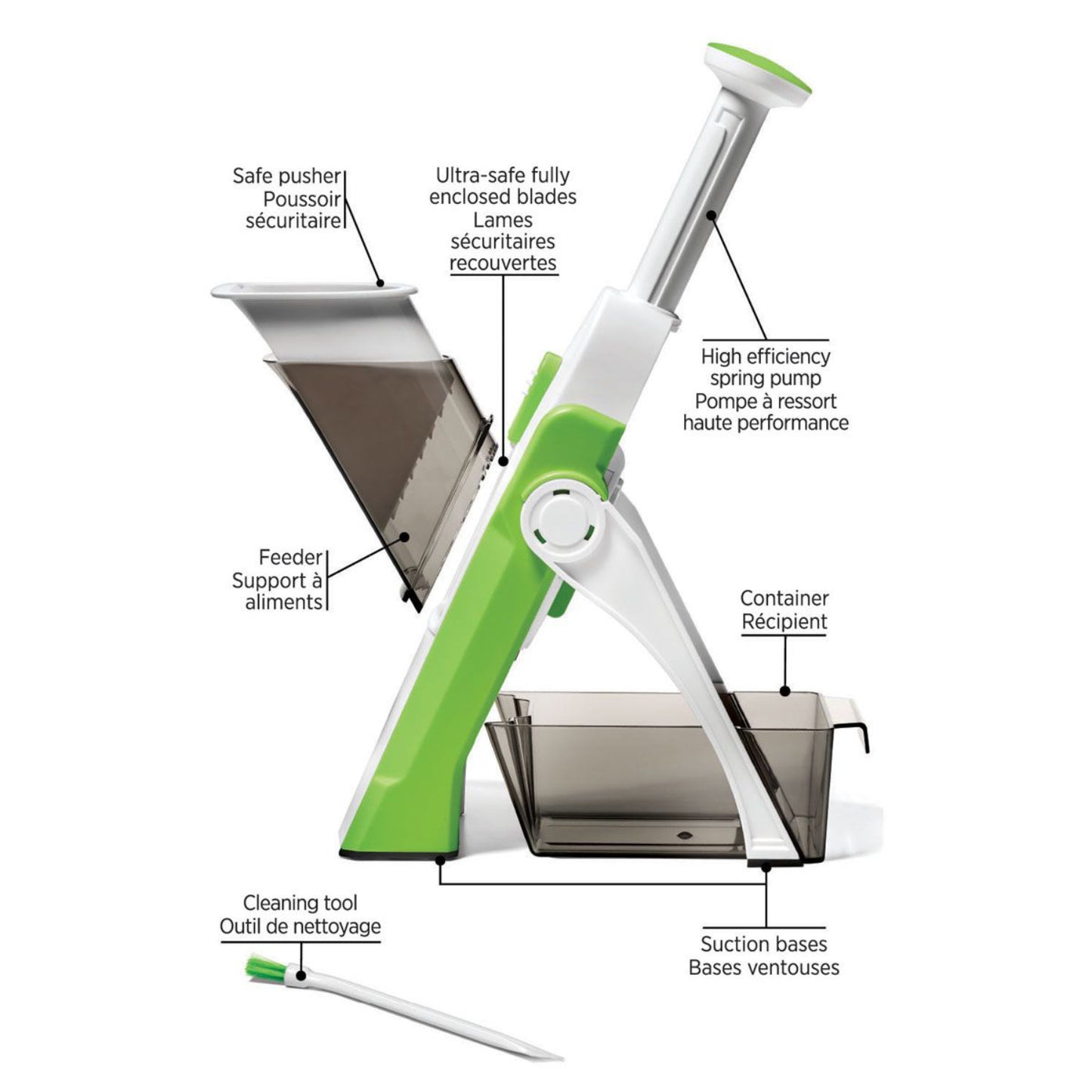 Picadora y rebanadora Starfrit Pump'N Slice - Verde/Blanco