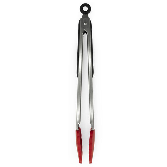 Starfrit 12" Silicone Tongs - Red/Silver